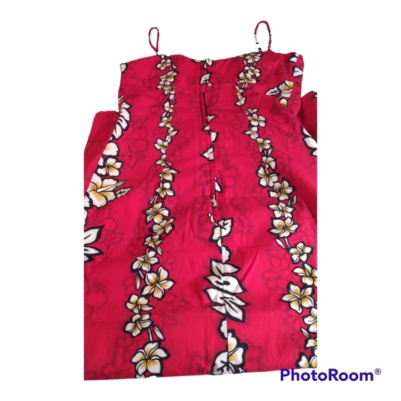 Royal Creations spaghetti strap, red floral maxi dress, Sm - Picture 5 of 11